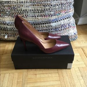 Burgundy leather heels